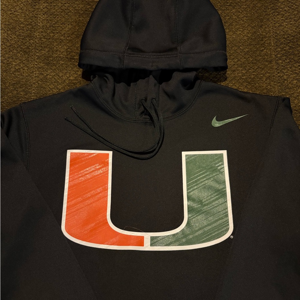 Nike Black Therma-Fit Hoodie with Green Swoosh Tag